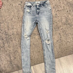Trendy Distressed Acid Wash Skinny Jeans for Women